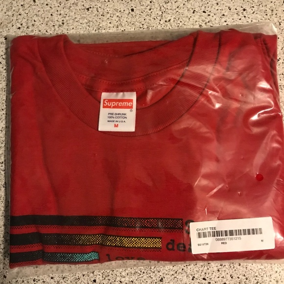 SS18 RED CHART TEE - Picture 2 of 5